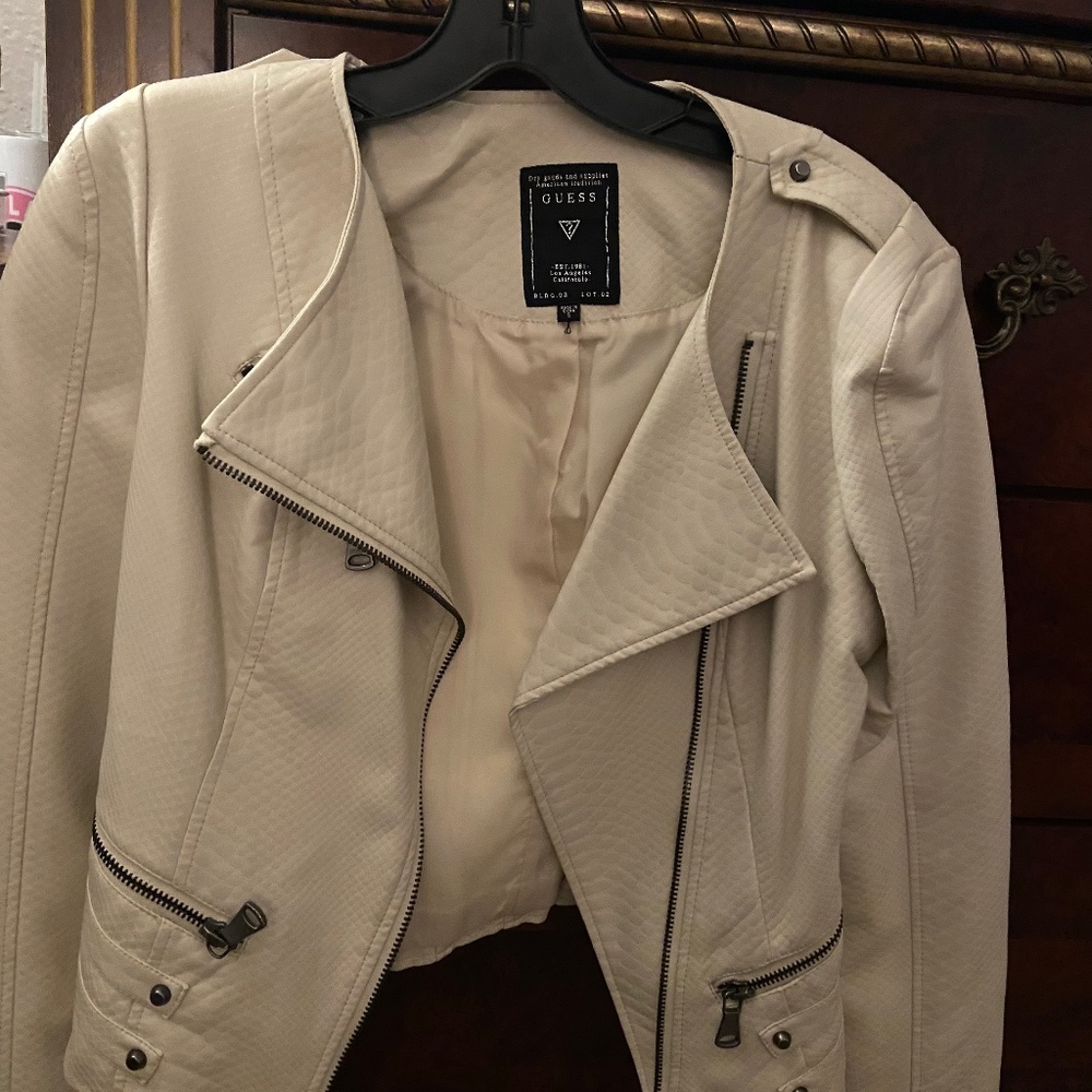Crop leather Jacket